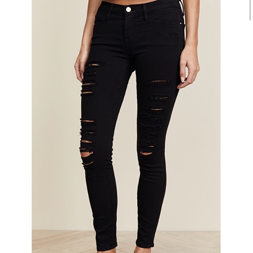 FRAME Le Color Ripped Skinny Jeans